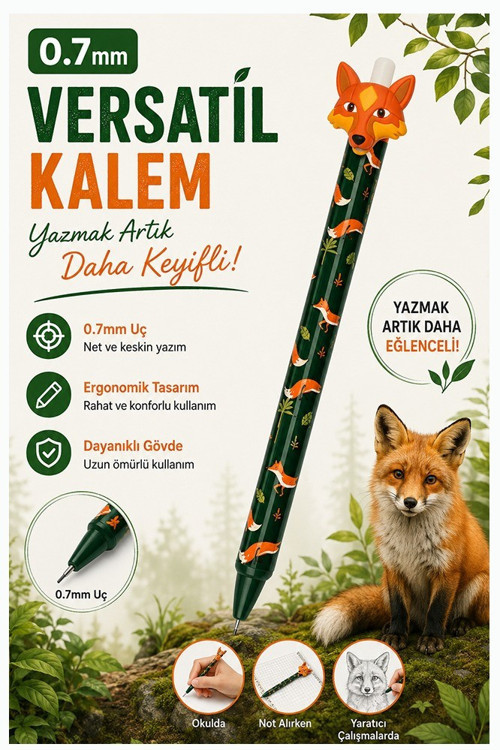 Uçlu Kalem 0.7 mm 1 Adet Fixpoint 4734 0.7mm Uçlu Versatil Mekanik Uçlu Kurşun Kalem Hayvan Figürlü