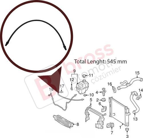 Mercedes E320 E350 E280 İçin Motor Soğutma Tank Hortumu 2115010625