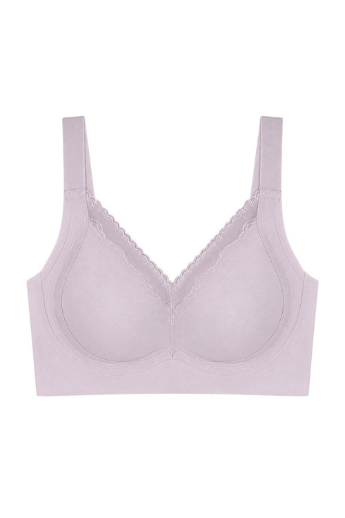 Seamless Bra - Seravia | Lila Lazer Kesim Dantelli Minimizer Kadın Sütyen