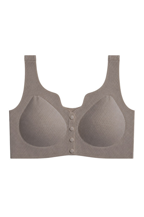 Seamless Bra - Virela | Vizon Lazer Kesim Önden Düğmeli Toparlayıcı Büyük Beden Kadın Sütyen