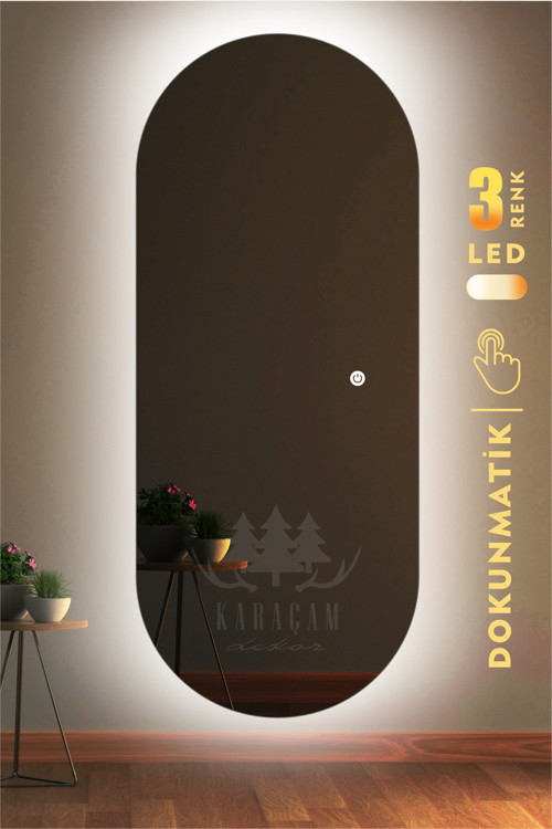 Led Işıklı 128 X 53 Oval Boy Aynası