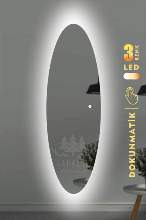 Led Işıklı Elips Boy Aynası