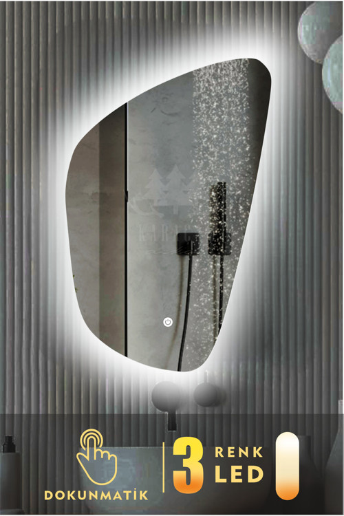 Led Işıklı Asimetrik Banyo Ve Konsol Aynası
