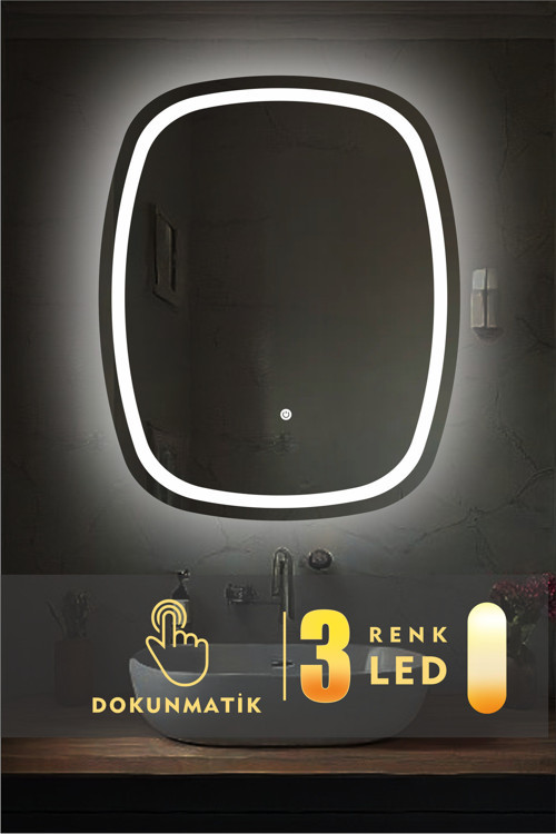 Lazer Kumlamalı Asimetrik Banyo Ve Konsol Aynası