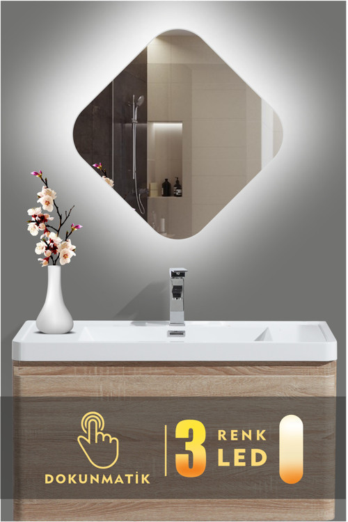 Led Işıklı Asimetrik Banyo Ve Konsol Aynası