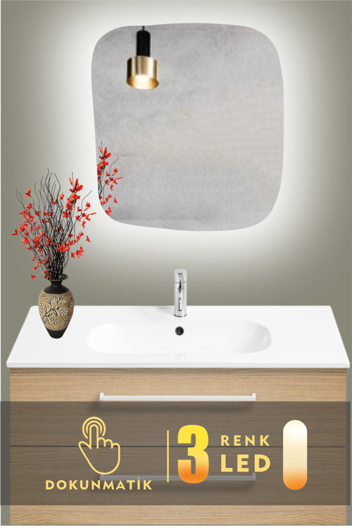 Led Işıklı Asimetrik Banyo Ve Konsol Aynası