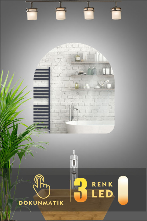 Led Işıklı Asimetrik Banyo Ve Konsol Aynası