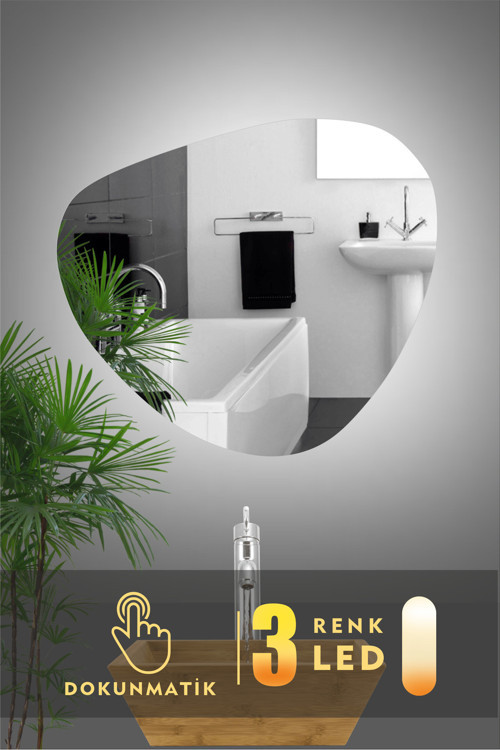 Led Işıklı Asimetrik Banyo Ve Konsol Aynası