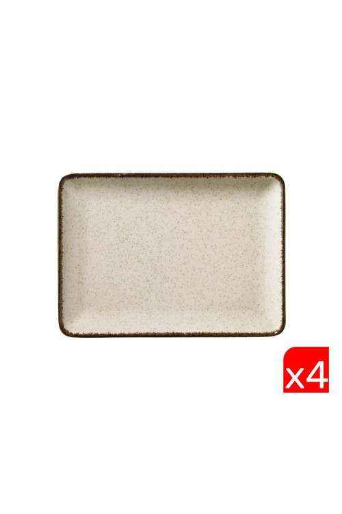 Moderna Dikdörtgen Sunum Tabağı Tarçın 23x17cm 4 lü