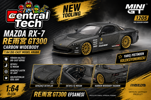 1:64 Mazda RX-7 RE Amemiya GT300 Carbon Widebody TAS 2025 MGT01205 Model Araba