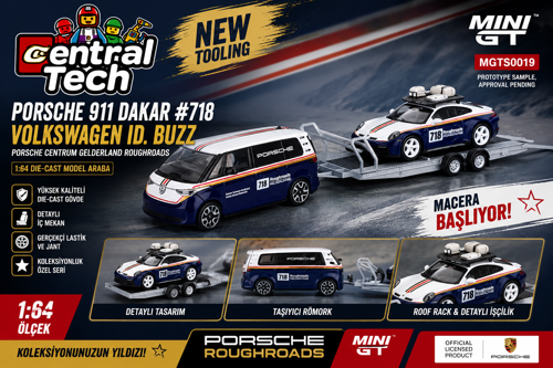 1:64 Porsche 911 Dakar #718 Volkswagen ID. Buzz Roughroads Römorklu Set MGTS0019