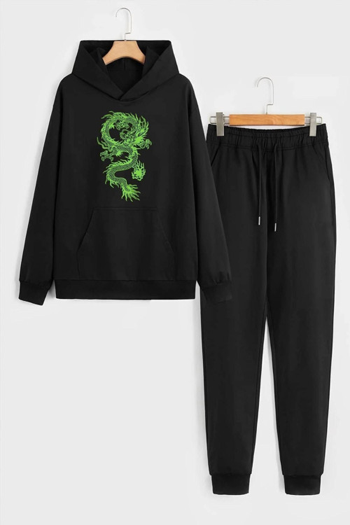 Unisex Chinese Dragon Baskılı Eşofman Takımı