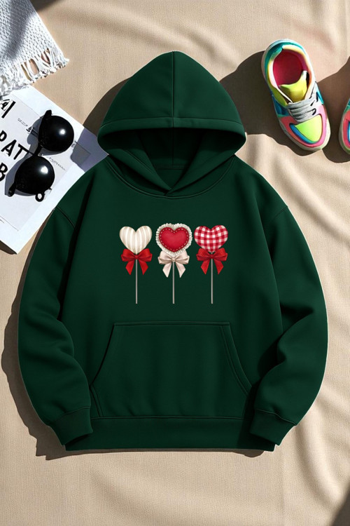 Unisex Kalp Lolipop Detayli Baskılı Oversize Sweatshirt