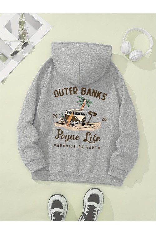 Unisex Outer Banks Baskılı Oversize Sweatshirt