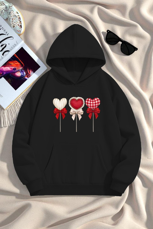 Unisex Kalp Lolipop Detayli Baskılı Oversize Sweatshirt