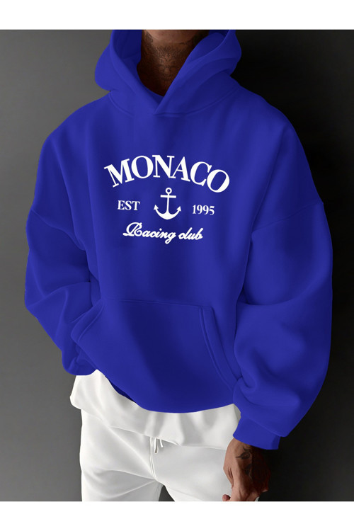 Unisex Monaco Racing Club Baskılı Tasarım Oversize Sweatshirt