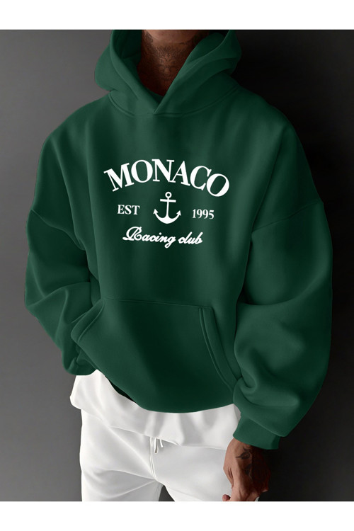 Unisex Monaco Racing Club Baskılı Tasarım Oversize Sweatshirt