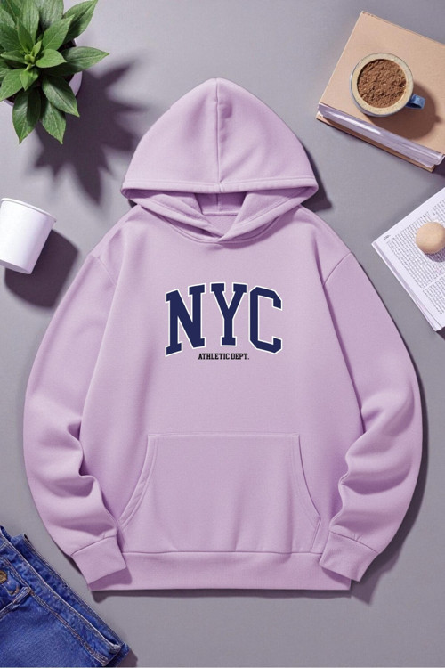 Nyc Baskılı Pamuklu Oversize Sweatshirt