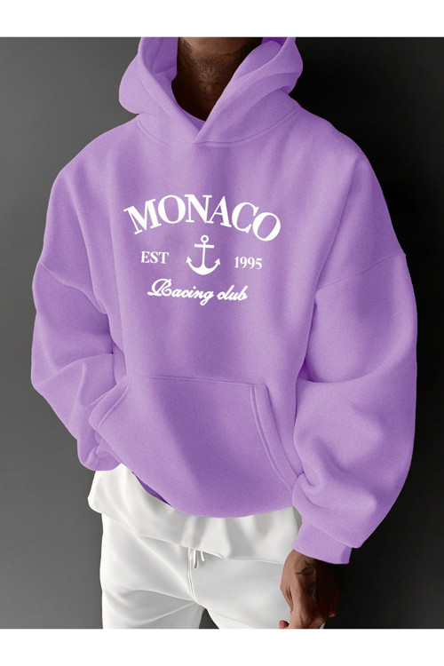 Unisex Monaco Racing Club Baskılı Tasarım Oversize Sweatshirt