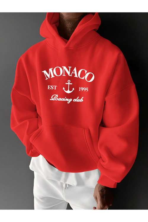 Unisex Monaco Racing Club Baskılı Tasarım Oversize Sweatshirt