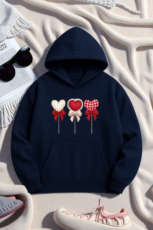 Unisex Kalp Lolipop Detayli Baskılı Oversize Sweatshirt