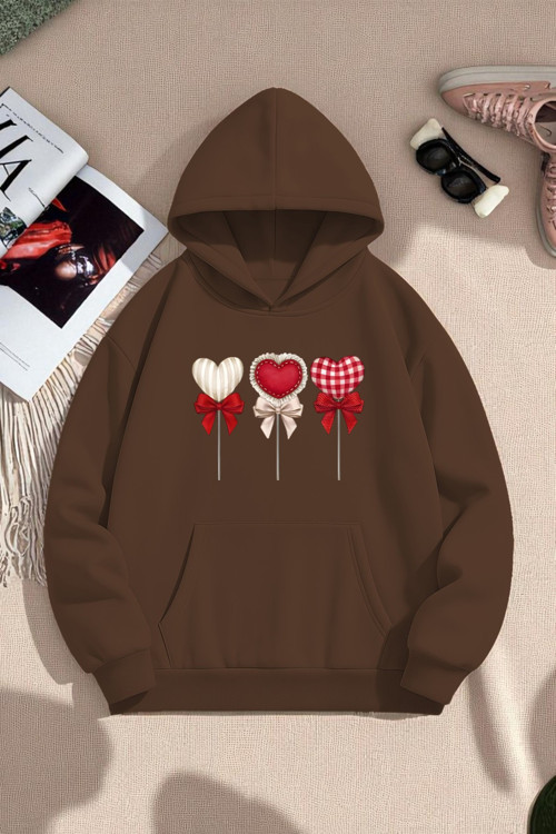 Unisex Kalp Lolipop Detayli Baskılı Oversize Sweatshirt