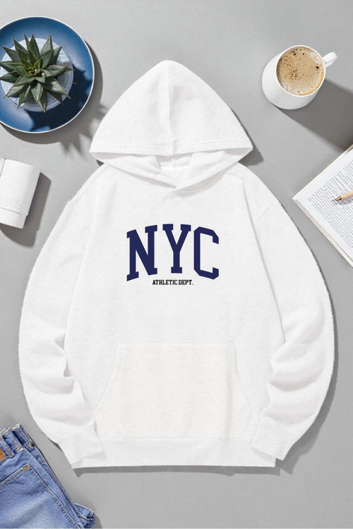 Nyc Baskılı Pamuklu Oversize Sweatshirt