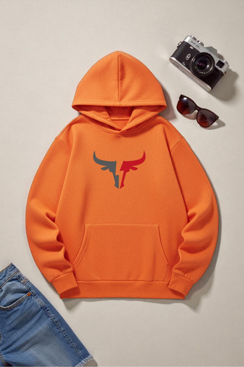 Boğa Tasarım Baskılı Unisex Oversize Sweatshirt