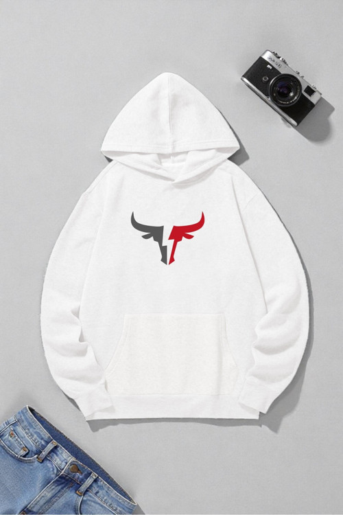 Boğa Tasarım Baskılı Unisex Oversize Sweatshirt