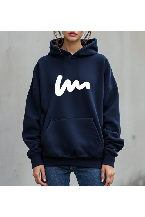Unisex W Baskılı Oversize Sweatshirt