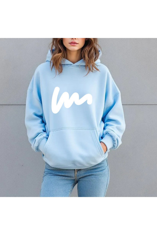 Unisex W Baskılı Oversize Sweatshirt