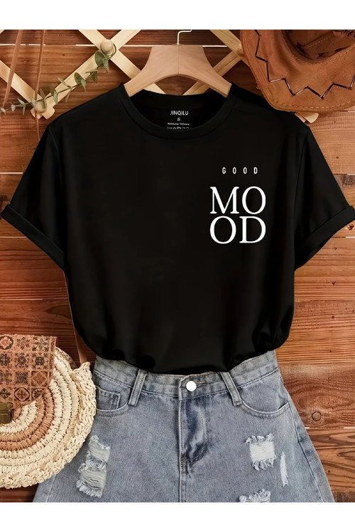 Unisex Good Mood Baskılı Tasarım Tshirt