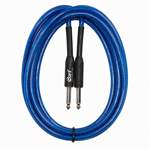 CA525BL Mavi Gitar Kablo Gürültüsüz 4,5 M (Noisless) Nude Cable Şeffaf