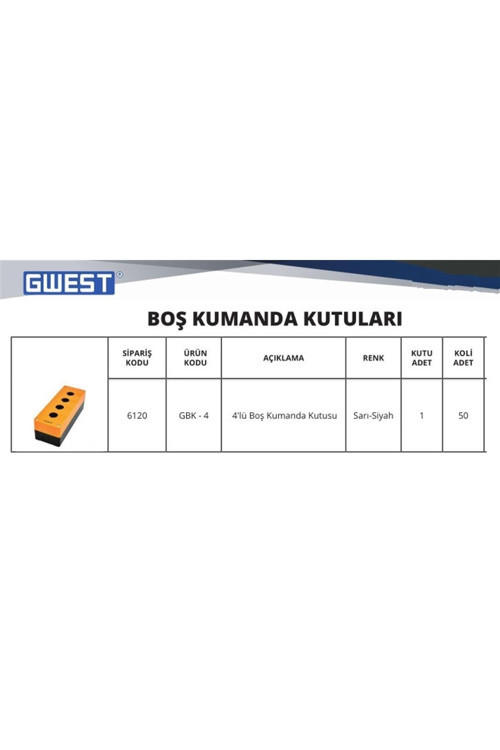 Gbk-4 4 Lü Boş Kumanda Kutusu 6120