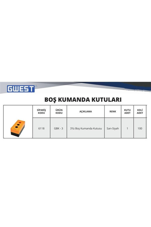 3'lü Boş Buton Kutusu GBK-3 6118
