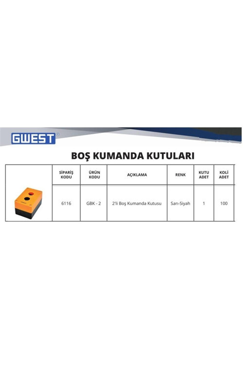 İkili Boş Kumanda/Buton Kutusu GBK-2 6116