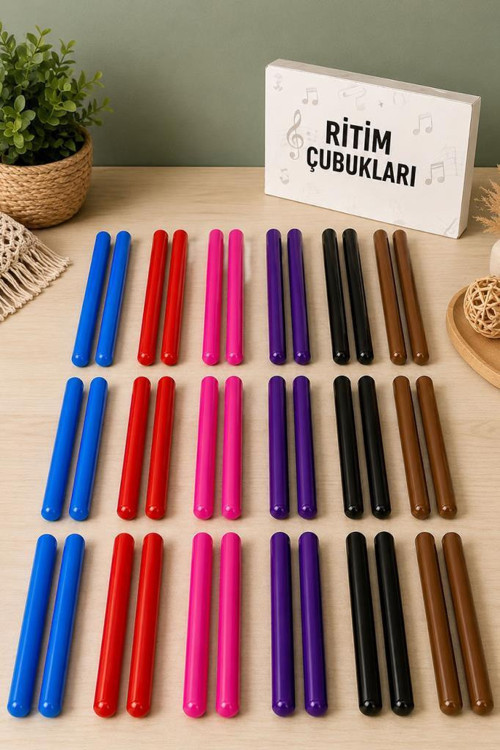 Orf-BT-25-18X Örf Aletleri Seti Ritim Çubuğu Paketi 25 cm Karbon Fiber Toptan Paket-2 (18 Çift)