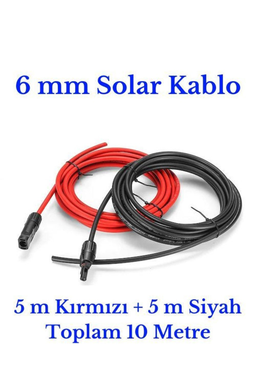 6 Mm Mc4 Soketli 10 Metre (5M+5M) Güneş Paneli Solar Kablo