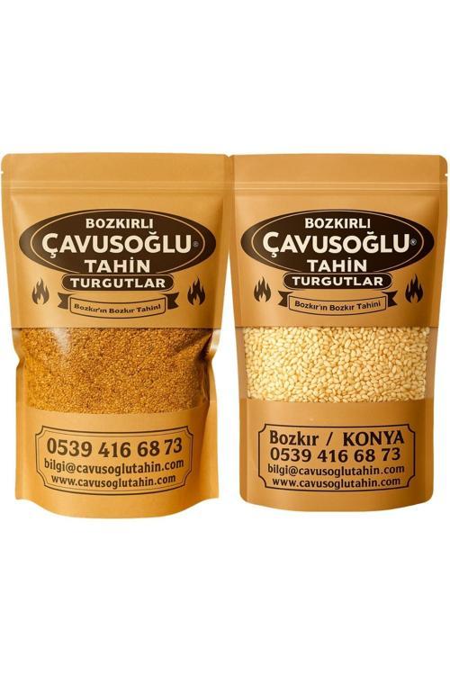 Odun Ateşinde Kavrulmuş Susam 500g + Kavrulmamış Beyaz Çiğ Susam 500g