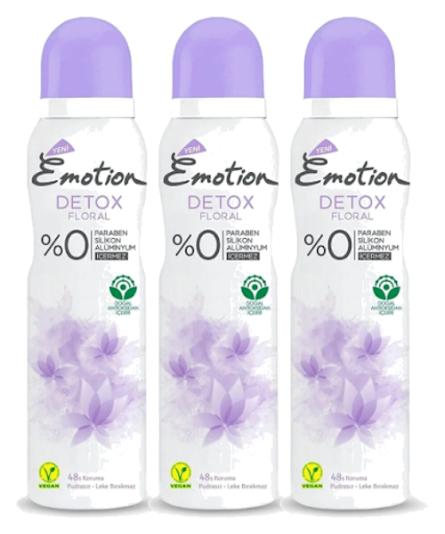 Detox Floral Kadın Vegan Deodorant 200 ml (3 adet)