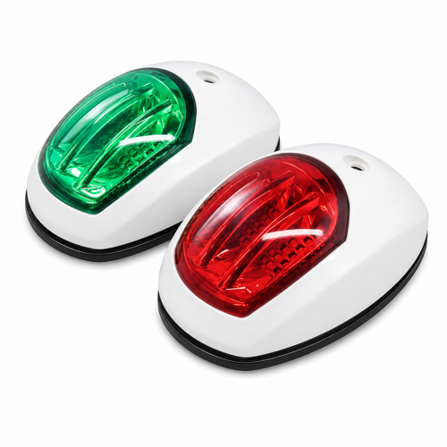 LED İskele Sancak Feneri Beyaz Plastik İkili 12V