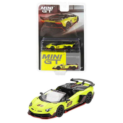 887 Lamborghini Aventador SVJ 63 Roadster Verde Shock Diecast 1/64 Model Araba