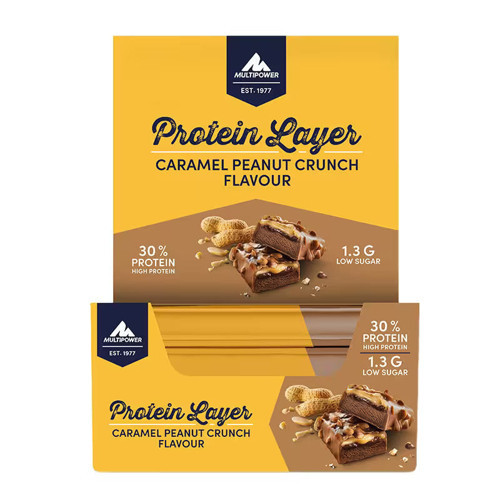 Layer Protein Bar 18*50 gr - Caramel peanut crunch