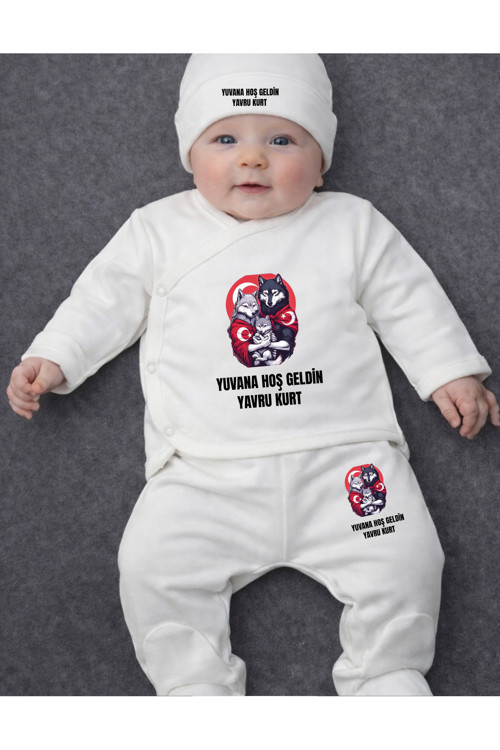 Kurt Resimli Bebek Zıbın Takım