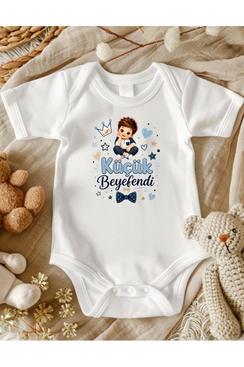 Küçük Beyefendi Yazılı Bebek Zıbın