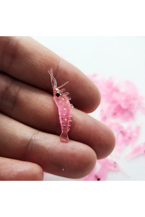 2.5 cm 0.3 gr Mikro Silikon Karides – 100’lü Mini Yem Seti