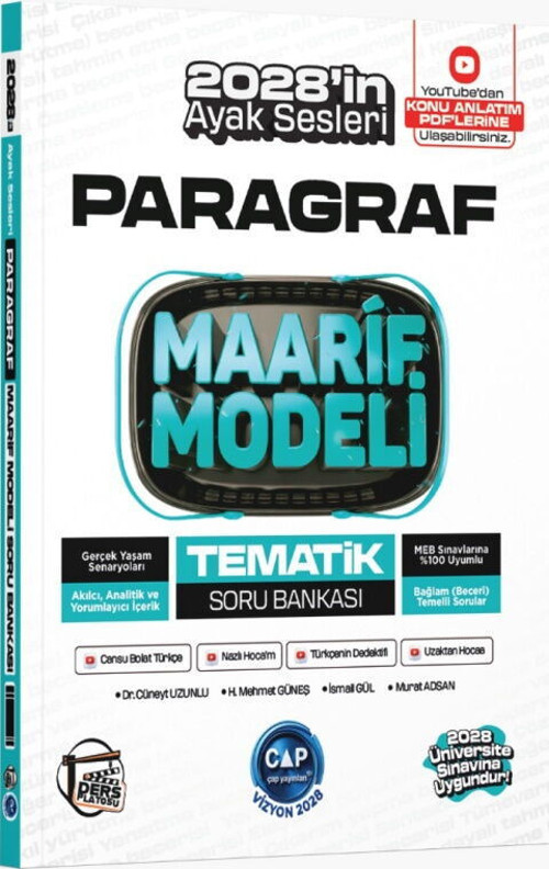 Çap Üniversiteye Hazırlık Paragraf Ders Platosu Maarif Modeli Tematik Soru Bankası 2028