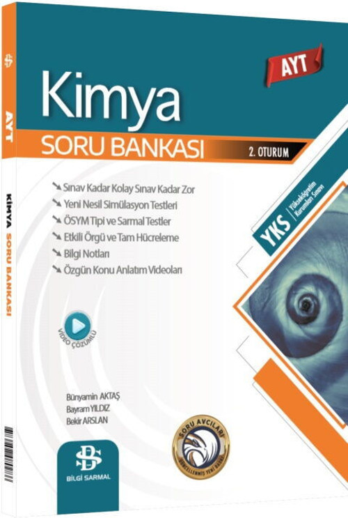 SARMAL YKS AYT VİDEO ÇÖZÜMLÜ SORU BANKASI. KİMYA GÜNCEL MÜFREDAT YENİ ÜRÜN