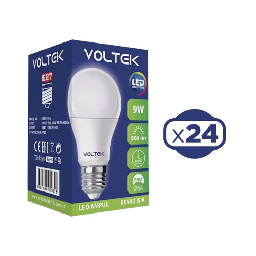 Led Ampul 9W E27 Duy Beyaz Işık x 24 Adet