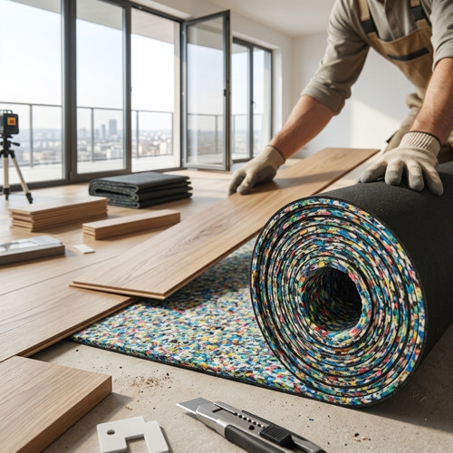 Parke Altı Ses Yalıtımı Bariyerli Sespan 13 mm